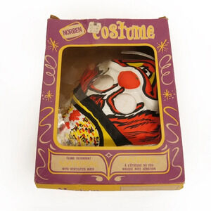 Rare Vintage 1950s 50s In Box Kids Halloween Spooky Clown Costume